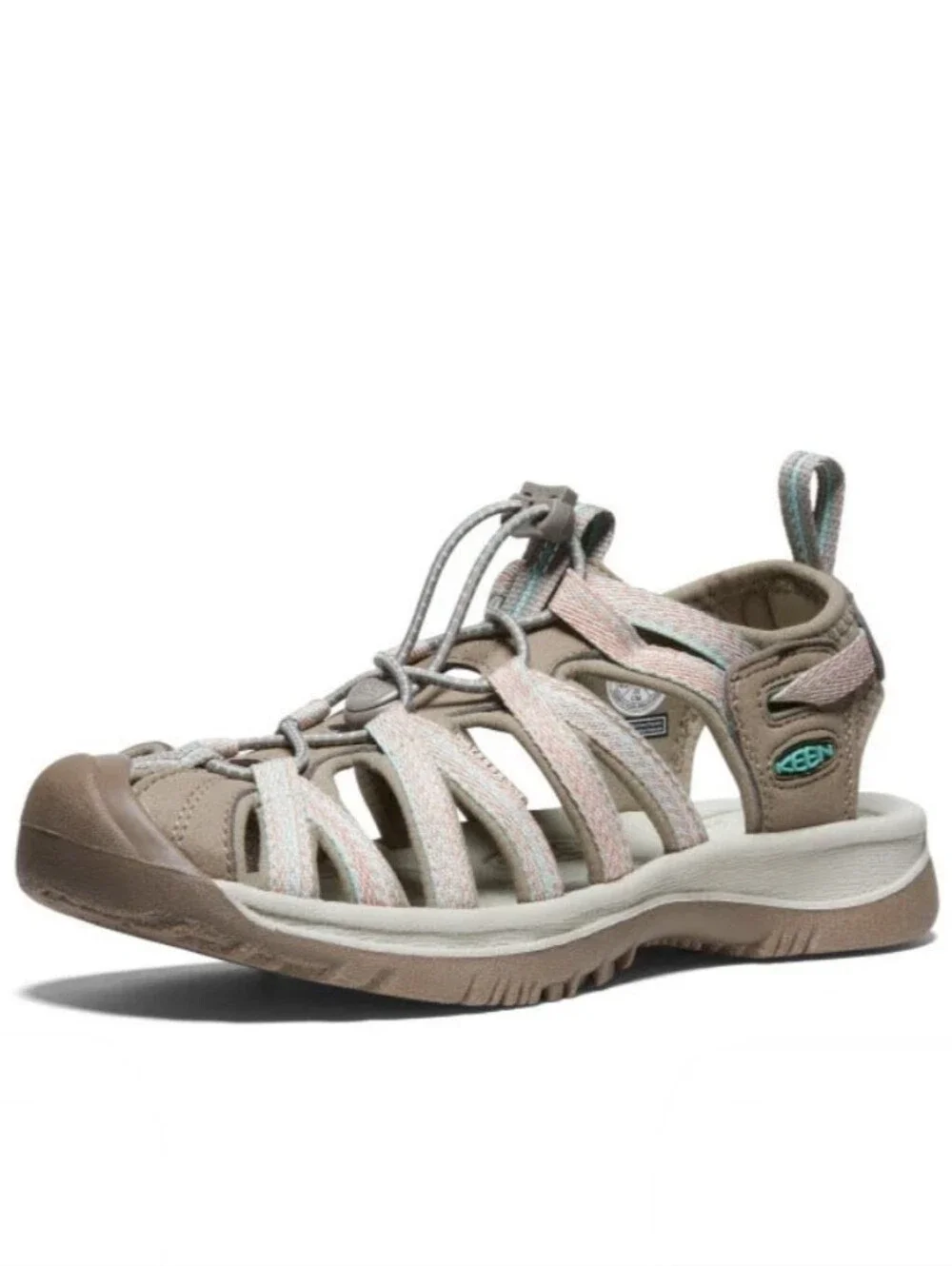 Keen Whisper Lightweight Water Resistant Trail Sandals Size 7.5 Taupe Coral EUC